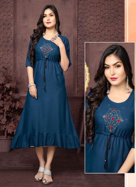 Tanisha 2 By Trendy Anarkali Style Designer Kurtis Catalog
 Catalog